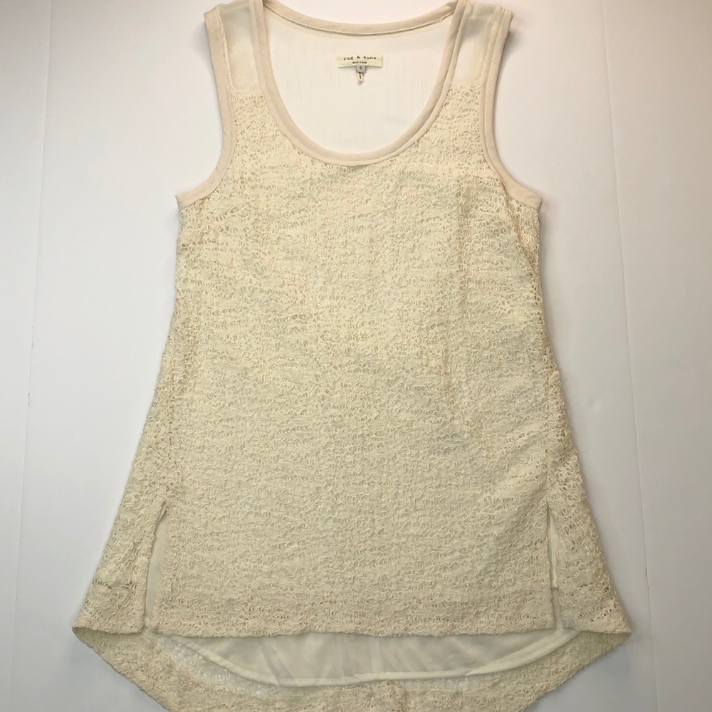 Rag & Bone Cream Lined Open Weave Tunic - image 8